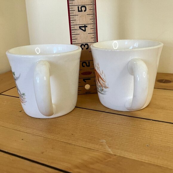 Hunting Retriever Dog Coffee Mugs Set of 2 Vintage Made in USA 8 oz Ceramic - Picture 4 of 9